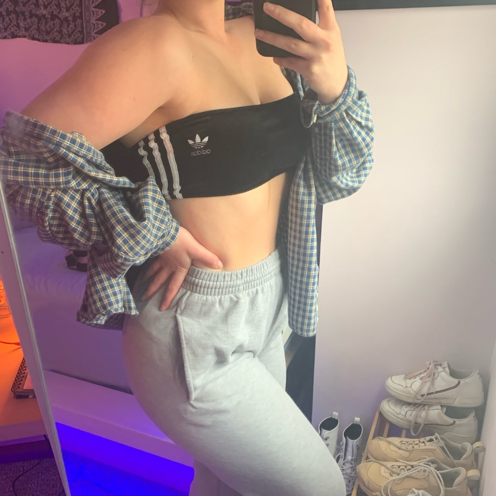 Adidas Trefoil Velvet Bandeau Top